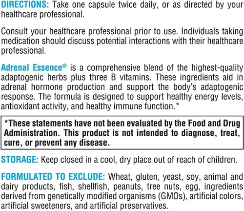 Miniatura 2 de XYMOGEN Adrenal Essence - Suplemento de apoyo suprarrenal para niveles de energía saludables y función inmunológica* - Sin OMG, sin gluten, sin