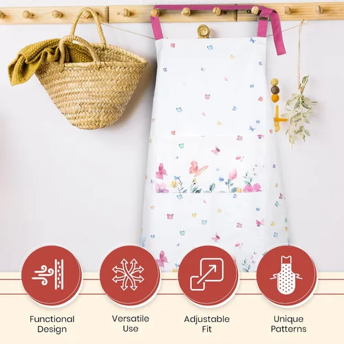 Miniatura 4 de Vintage Vista Delantal de cocina 100% algodón, delantales ajustables para mujeres, delantales de cocina para hombres, delantal de chef unisex