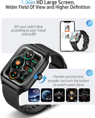 Miniatura 3 de Reloj inteligente para hombres y mujeres, reloj GPS de 1.96 pulgadas con más de 120 modos deportivos, presión arterial/frecuencia cardíaca/oxígeno