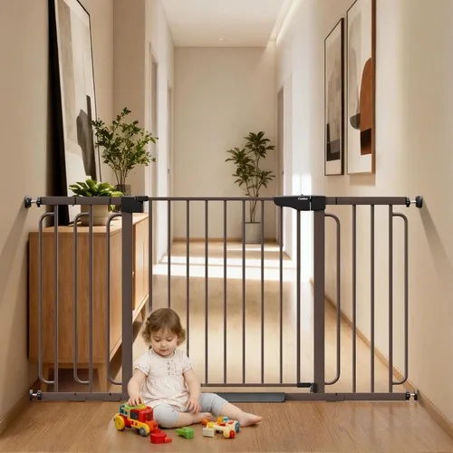 Miniatura 31 de Cumbor Puerta de bebé extra alta de 36 pulgadas para escaleras, puerta para perros de 29.7-40.6 pulgadas de ancho para puertas, puertas de mascotas