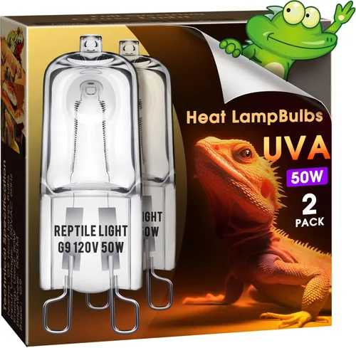 Miniatura 11 de Briignite Lámpara de calor de reptil roja, bombilla de calor G9 de 50 W y lámpara de cúpula para reptiles, reflector de aluminio, lámpara de calor