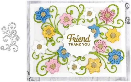 Miniatura 7 de Troqueles para álbumes de recortes, troqueles de corte de metal con marco rectangular para hacer tarjetas, plantilla de perforación de manualidades