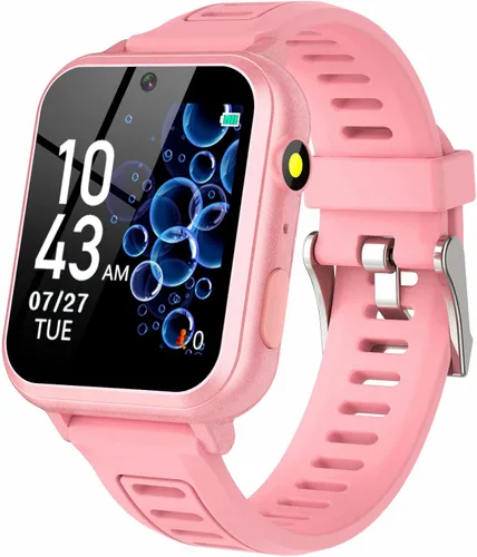 Miniatura 13 de Phyulls Reloj inteligente para niños, reloj inteligente con 39 juegos, cámara, grabadora de video, calculadora de alarma musical, calendario, Negro