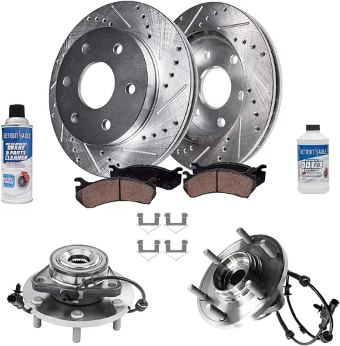 Miniatura 41 de Detroit Axle - 4 rotores de freno para Chevrolet Cruze Volt Orlando Verano, rotores de freno de disco perforados y ranurados de repuesto : rotor