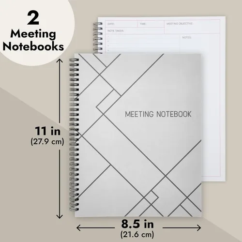 Miniatura 5 de Juvale Cuaderno de reuniones para el trabajo, cuaderno planificador encuadernado en espiral para planificador de trabajo y suministros de oficina