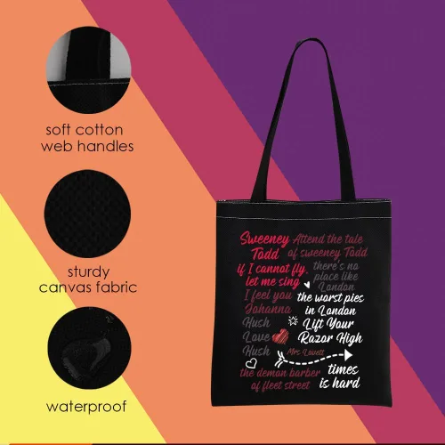 Miniatura 2 de Sweeney Todd Bolso de mano Sweeney Todd Musical Tote Sweeney Todd Merch Merch Sweeney Todd Cita