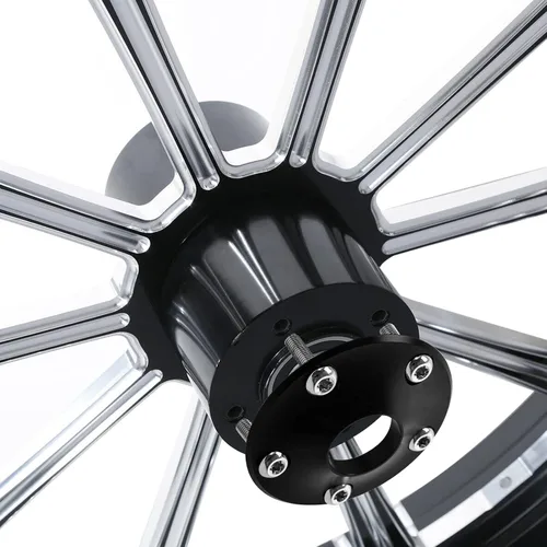 Miniatura 2 de TCMT Tapa de cubo de rueda delantera de doble disco para Harley Touring Road King Road Street Electra Glide no ABS 2008-2023