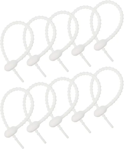 Miniatura 8 de MECCANIXITY Paquete de 15 bridas de silicona reutilizables de 8.5 pulgadas para el hogar, oficina, cocina, organizador de bolsas de alimentos, Rojo