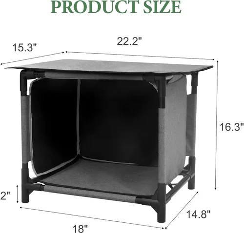 Miniatura 4 de Casa impermeable para gatos para estación de alimentación de gatos al aire libre, resistente a la intemperie, para gatos callejeros, gatos salvajes