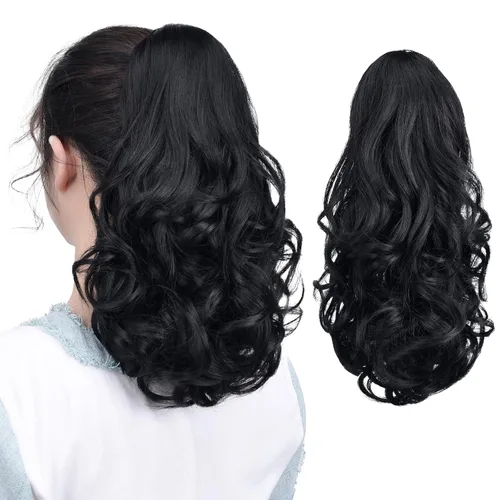 Miniatura 248 de Extensiones de cola de caballo de cabello rubio, extensiones de cola de caballo para mujer, pinza de extensiones de cabello rizado de 12 pulgadas