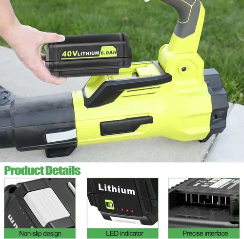 Miniatura 5 de KUNLUN Batería de 40V 6.0Ah para batería Ryobi 40V, batería de litio de 40 voltios de alta capacidad para RYOBI OP4040 OP40201OP4026 OP4030 OP4050