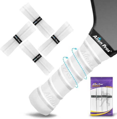 Miniatura 10 de ALIEN PROS Pickleball Overgrip (paquete de 4) con crestas para un mejor control de agarre, cinta de agarre de pickleball precortada y seca al tacto
