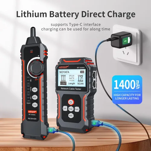 Miniatura 6 de NOYAFA NF-8209S Probador de Cables de Red Avanzado Actualizado con PoE y NCV, Prueba de Longitud de Cable, Parpadeo de Puerto, Rastreador de Cables
