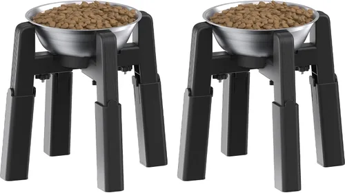 Miniatura 8 de CZPET Soporte dispensador de agua para perros, soporte para comederos automáticos de mascotas, soporte elevado ajustable de ancho y altura