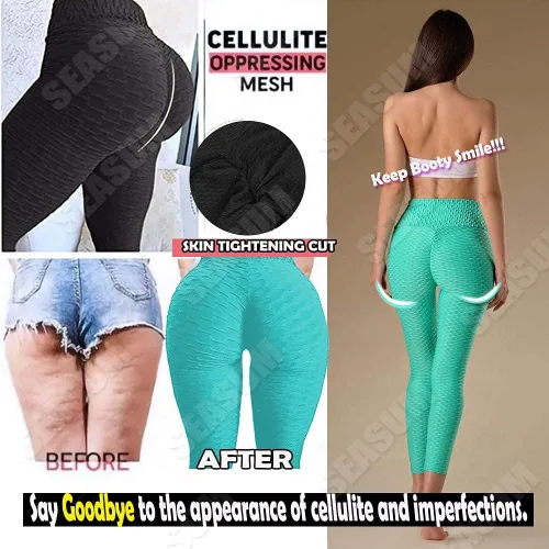 Miniatura 60 de SEASUM - Pantalones de yoga de cintura alta para mujer, con control de abdomen y realce de glúteos, leggings favorecedores para entrenar y correr