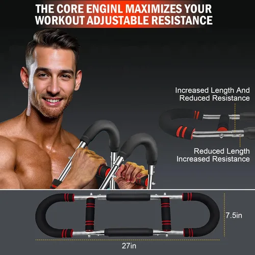 Miniatura 7 de Entrenador de Brazo Twister de Última Generación, Barra de Ejercicio Ajustable con Resorte de Potencia, Fortalecedor de Ejercicios de Antebrazo
