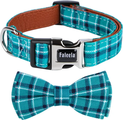 Miniatura 8 de Faleela Lindo Collar de Perro Navideño Suave para Niña con Lazo, Collar de Perro con Corbatín para Niño, Collar Ajustable Desmontable para Mascotas