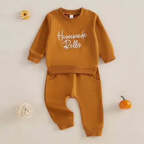 Miniatura 126 de Adobabirl Conjunto de sudadera y pantalones de Halloween para bebé, sudadera y pantalones con parche de calabaza para Halloween, otoño, ropa de bebé