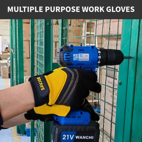 Miniatura 5 de Guantes de trabajo de seguridad para hombres y mujeres, guantes de trabajo utilitarios, guantes de mecánico, guantes de trabajo de patio, ajuste