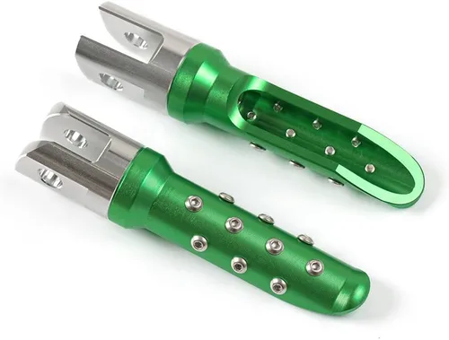 Miniatura 3 de Clavijas de pie delantero de extensión CNC de 0.78 pulgadas, clavijas de pie delanteras elevadoras para Yamaha YZF-R1 2000-2003, YZF1000 R1 Verde