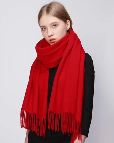 Miniatura 11 de RIIQIICHY Bufanda 100% de lana, chales y envolturas de pashmina para mujer, cachemira cálida para invierno, bufandas suaves más gruesas
