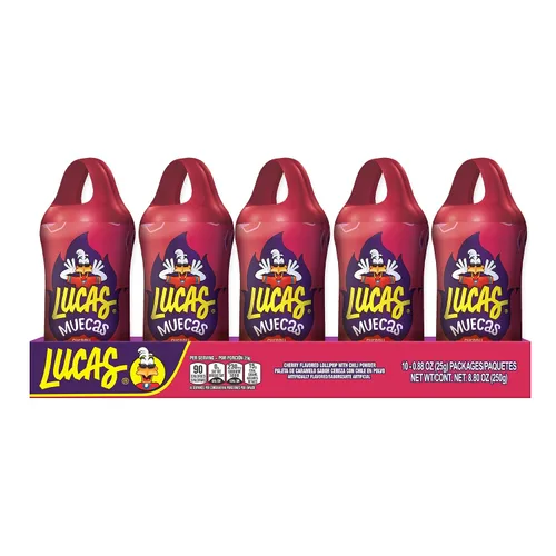 Miniatura 6 de Lucas Muecas - Paleta sabor cereza con chile en polvo, 8.8 onzas, cereza y chile para cestas de Pascua