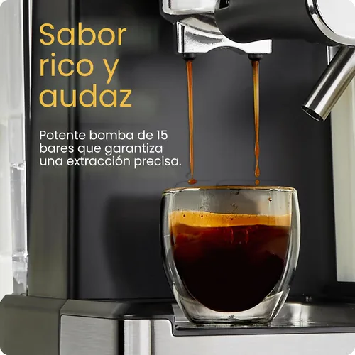 Miniatura 3 de Chefman CaféMaster Pro - Máquina de café expreso, prepara shots individuales o dobles, cafetera con espumador de leche integrado para capuchino