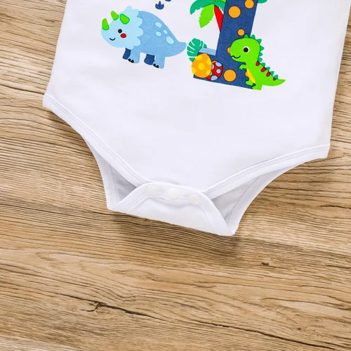 Miniatura 5 de Conjunto de ropa de manga corta con tirantes ajustables en la espalda en Y para bebés y niños