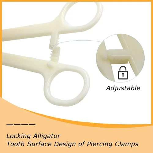 Miniatura 4 de Abrazaderas de piercing desechables – 25 abrazaderas de septum para el cuerpo, piercing de plástico para tabique, herramientas para piercing