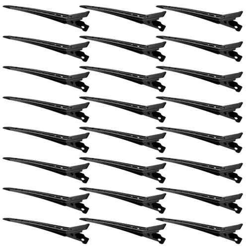 Miniatura 20 de 24 Paquetes de Pinzas Pico de Pato, Bantoye 2.75 Pulgadas Pinzas de Cocodrilo Rizadoras de Metal Antioxidante con Agujeros para Peinado del Cabello