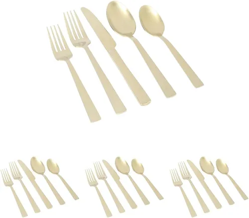 Miniatura 15 de Gibson Elite Earlston - Juego de cubiertos de 20 piezas, utensilios de acero inoxidable, tenedores, cucharas, cuchillos, servicio para 4