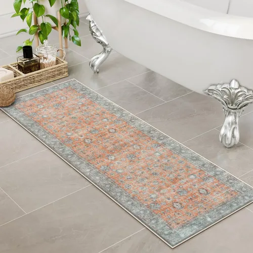 Miniatura 9 de Uphome Alfombra de baño bohemia de 18 x 26 pulgadas, extra suave, antideslizante, absorbente, de secado rápido, lavable a máquina, alfombra de ducha