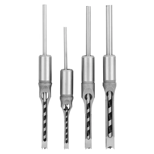 FTVOGUE 4 unids agujero brocas 1/4 5/16 3/8 1/2 madera mortajante cincel Set, carpintería agujero sierra perforación herramientas de mano