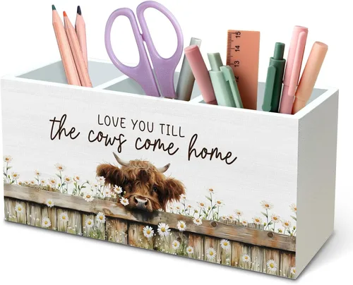 Miniatura 31 de DILSJ Organizador inspirador de 2 compartimentos para lápices, organizador para escritorio, amantes de los pollos regalos para mujeres, Live Like