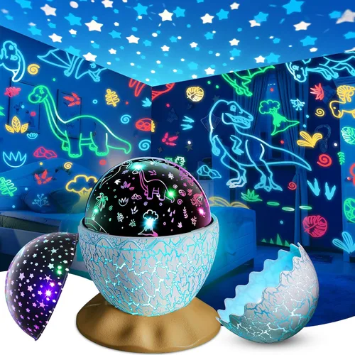 Luz nocturna de huevo de dinosaurio para niños, juguetes sensoriales para niños de 3 a 12 años, 6, 7, 8, 9, 10, proyector de luz nocturna, regalos