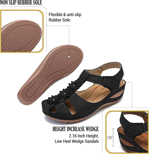 Miniatura 6 de Vimisaoi - Sandalias de plataforma, con velcro, de verano, atléticas y cómodas, para mujer