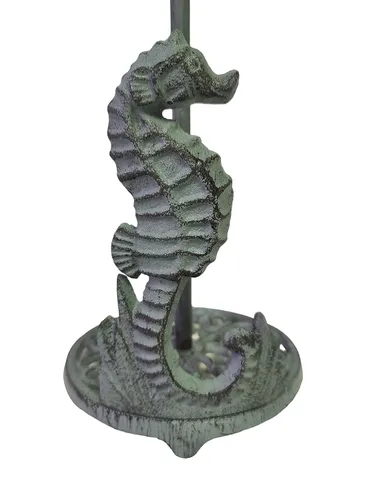 Miniatura 2 de De Leon Collections - Toallero de papel con base ponderada de hierro fundido con base pesada, caballo de mar verde