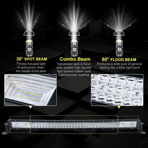 Miniatura 3 de Willpower - Barra de luz LED curvada de 42 pulgadas 540 W de triple fila para Jeep Truck Car ATV SUV 4X4 4WD Camión conducción lámpara