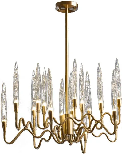 Candelabros LED, modernos candelabros de cristal, lámpara colgante de latón, lámpara de techo ajustable compatible con dormitorio, pasillo, bar,