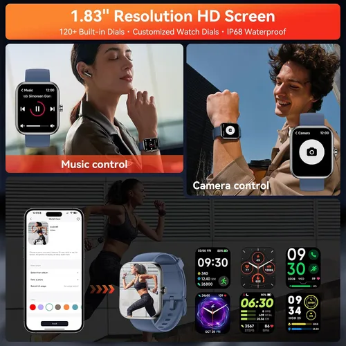 Miniatura 6 de BOOOMIC Reloj inteligente para hombres y mujeres con Alexa integrado, 1.83 pulgadas HD Full Touch, llamadas Bluetooth, monitor de sueño