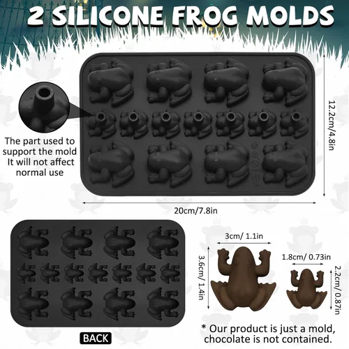 Miniatura 4 de Tessco for you 2 moldes de silicona para chocolate y rana, moldes divertidos para caramelos, bandeja de hielo de gelatina de Pascua, molde de goma