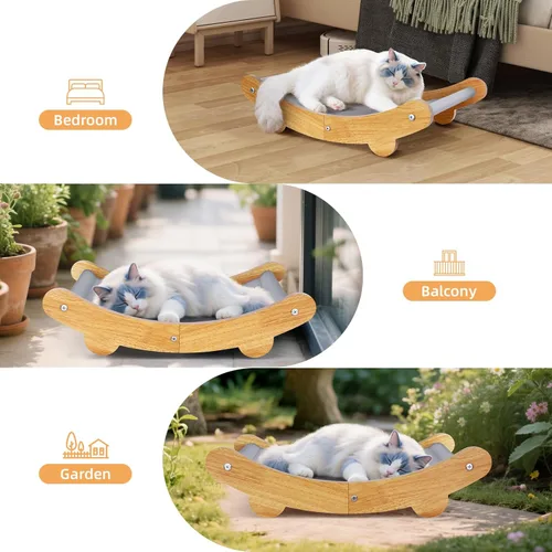 Miniatura 6 de Hamaca refrescante para gatos, alfombrilla de enfriamiento para gatos, almohadilla de gel cómoda para mascotas, silla elevada para interiores