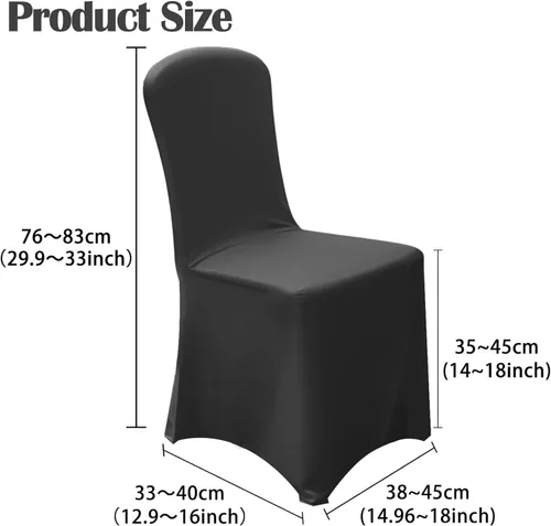 Miniatura 5 de Vencede 50 fundas para sillas de elastano elástico negro, fundas para sillas para bodas, protectores universales para sillas para fiestas