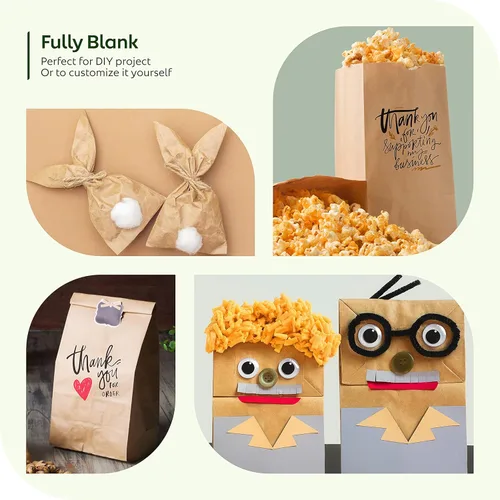 Miniatura 7 de Culinware Bolsas de papel kraft – Bolsas marrones duraderas para aperitivos, almuerzo, sándwich, pasteles, palomitas de maíz, comestibles
