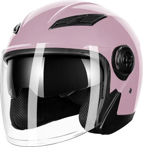 Miniatura 11 de Casco de motocicleta abierto para adultos 3/4, con doble visera, para moto, scooter, ebike, ciclomotor, para hombres y mujeres, aprobado por el DOT