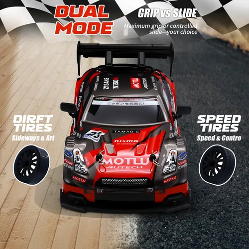 Miniatura 6 de Coche de Deriva RC, Vehículo de Control Remoto a Escala 1:24 para Niños, 2.4GHz 20KM/H 4WD Autos RC de Alta Velocidad con Luz LED, Dos