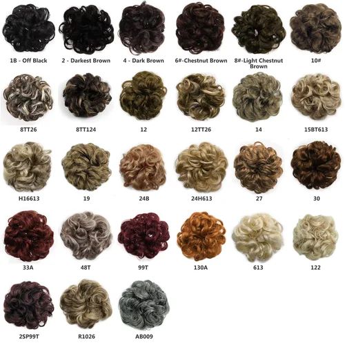 Miniatura 2 de onedor Señoras rizado ondulado sintético o Messy Plato extensión rizada moño de pelo Coletero Moño Bandeja Ponytail