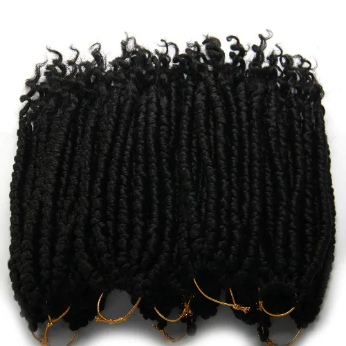 Miniatura 6 de ROSESSEA Cabello de ganchillo negro de 12 pulgadas para mujeres negras, 8 paquetes de trenzas de ganchillo, trenzas de ganchillo rizado con resorte