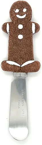 Miniatura 4 de MrNoel's - Cuchillos esparcidores de pan de jengibre para niño y niña, 4 piezas, mango de resina pintado a mano con hoja de acero inoxidable, juego
