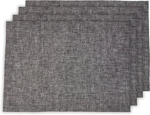 Miniatura 65 de Solino Home Athena - Juego de 4 manteles individuales cuadrados de lino natural claro de 14 x 14 pulgadas, manteles individuales 100 % lino puro